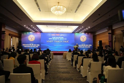 Toàn cảnh sự kiện công bố và vinh danh Thương hiệu mạnh Việt Nam năm 2021. (Nguồn: VnEconomy)
