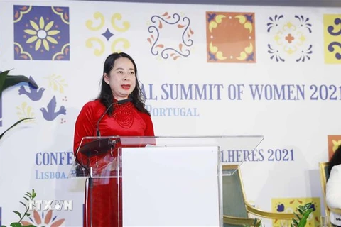 Phó Chủ tịch nước Võ Thị Ánh Xuân phát biểu tại Lễ khai mạc Hội nghị. (Ảnh: Phương Hoa/TTXVN)
