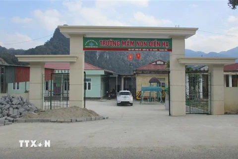 Trường mầm non Điền Hạ, xã Điền Hạ, huyện miền núi Bá Thước, tỉnh Thanh Hóa. (Ảnh: Nguyễn Nam/TTXVN)