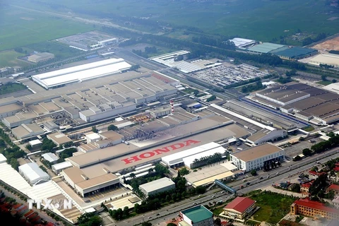 Nhà máy của Công ty Honda Việt Nam (vốn đầu tư Nhật Bản) tại thành phố Phúc Yên (Vĩnh Phúc). (Ảnh: Danh Lam/TTXVN)
