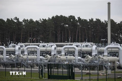 Đường ống dẫn khí đốt thuộc dự án "Dòng chảy phương Bắc 2" tại Lubmin, Đức ngày 21/9/2021. (Ảnh: AFP/TTXVN)