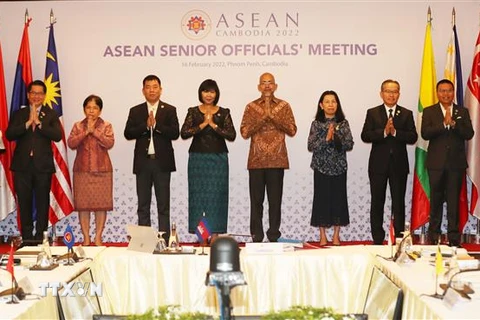 Trưởng SOM các nước ASEAN tại Hội nghị. (Ảnh: TTXVN phát)