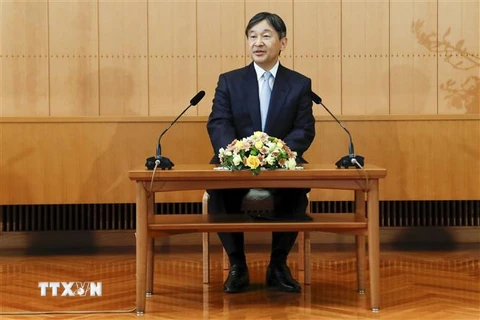 Nhật hoàng Naruhito tại cuộc họp báo ở Tokyo, Nhật Bản. (Ảnh: AFP/TTXVN)