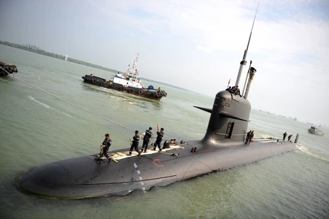 Một tàu ngầm đóng tại Pháp đang ở cảng Klang năm 2009. (Nguồn: AFP)