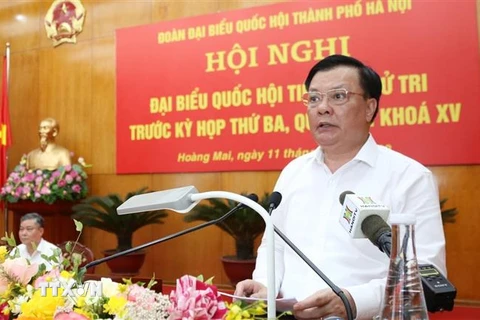 Bí thư Thành ủy Hà Nội Đinh Tiến Dũng làm trưởng Ban Chỉ đạo. (Ảnh: TTXVN)