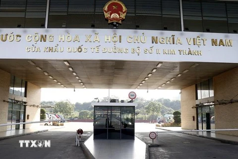 Cửa khẩu quốc tế Kim Thành-Lào Cai. (Ảnh: Quốc Khánh/TTXVN)