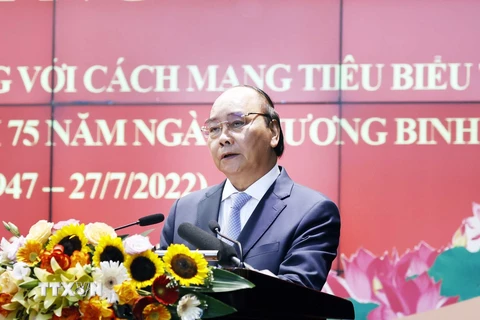 Chủ tịch nước Nguyễn Xuân Phúc phát biểu chỉ đạo. (Ảnh: Thống Nhất/TTXVN)