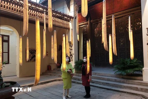 Các không gian nghệ thuật tại Tuần lễ khơi nguồn sáng tạo 2021 tại Hà Nội. (Ảnh: Đinh Thuận/TTXVN)