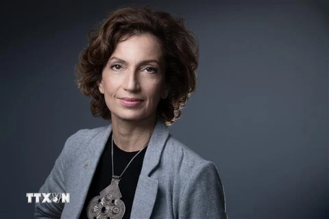Tổng Giám đốc Tổ chức Giáo dục, Khoa học và Văn hóa Liên hợp quốc (UNESCO) Audrey Azoulay tại Paris, Pháp, ngày 27/10/2021. (Ảnh: AFP/ TTXVN)