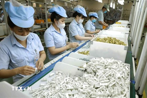 Sản xuất đồ điện gia dụng tại nhà máy của Công ty TNHH Panasonic Life Solutions Việt Nam, VSIP ở thị xã Tân Uyên, tỉnh Bình Dương. (Ảnh: Vũ Sinh/TTXVN)