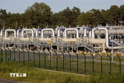 Đường ống dẫn khí đốt Dòng chảy phương Bắc 2 tại Lubmin, Đức ngày 7/9/2020. (Ảnh: AFP/TTXVN)