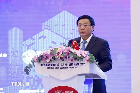Ông Nguyễn Xuân Thắng, Ủy viên Bộ Chính trị, Giám đốc Học viện Chính trị Quốc gia Hồ Chí Minh phát biểu. (Ảnh: An Đăng/TTXVN)
