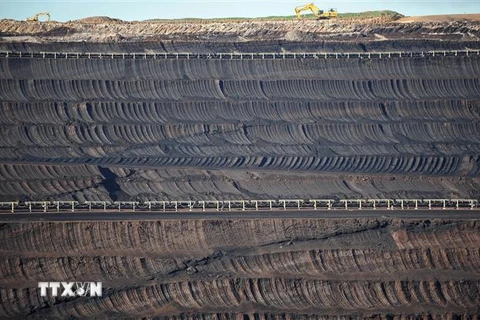 Mỏ than tại khu vực nhà máy nhiệt điện than Loy Yang ở thung lũng Latrobe thuộc bang Victoria, Australia. (Ảnh: AFP/TTXVN)