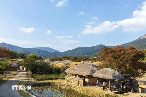 Làng dân gian Naganeupseong ở xã Nagan, huyện Suncheon, tỉnh Nam Jeolla (Hàn Quốc) là “Pháo đài” duy nhất của Triều đại Joseon còn sót lại. (Ảnh: Anh Nguyên/TTXVN)