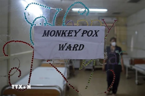 Khu vực điều trị cho bệnh nhân mắc bệnh đậu mùa khỉ tại bệnh viện ở Ahmedabad, Ấn Độ. (Ảnh: AFP/TTXVN)