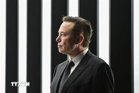 Tỷ phú Elon Musk tại một sự kiện ở Gruenheide, Đức ngày 22/3. (Ảnh: AFP/TTXVN)