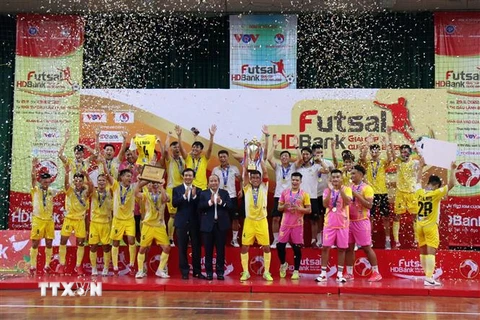 Sài Gòn FC vô địch Giải futsal Cúp Quốc gia 2022. (Ảnh: Tiến Lực/TTXVN)