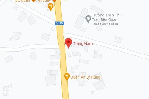 Vụ việc xảy ra tại thôn Nam Cường, xã Trung Nam, huyện Vĩnh Linh, Quảng Trị. (Ảnh: Google Maps)