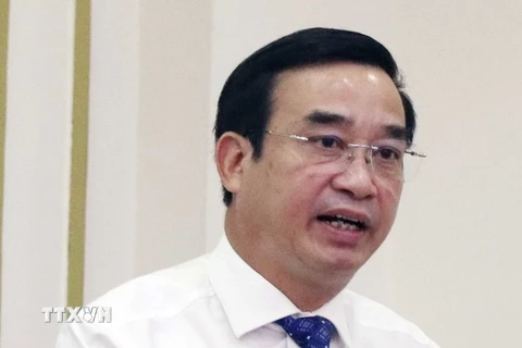 Ông Lê Trung Chinh, Chủ tịch Ủy ban Nhân dân thành phố Đà Nẵng nhiệm kỳ 2016-2021 và nhiệm kỳ 2021-2026. (Ảnh: Xuân Khu/TTXVN)