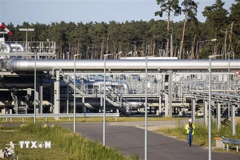 Đường ống dẫn khí đốt thuộc dự án Dòng chảy phương Bắc 2 tại Lubmin, Đức. (Ảnh: AFP/TTXVN)