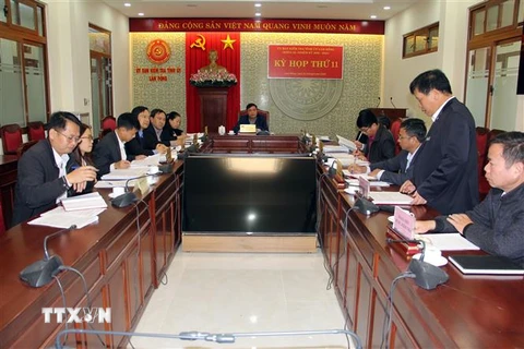 Kỳ họp thứ 11 Ủy ban Kiểm tra Tỉnh ủy Lâm Đồng xem xét trách nhiệm của ông Bùi Hữu Nhân. (Ảnh: TTXVN phát)