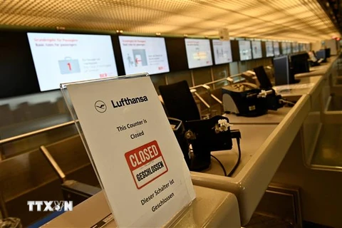 Một quầy làm thủ tục của Hãng hàng không Lufthansa. (Ảnh: AFP/TTXVN)