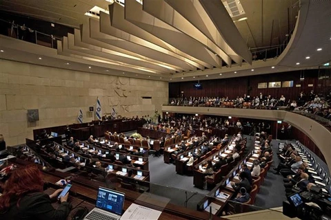Quang cảnh một phiên họp Quốc hội Israel ở Jerusalem. (Ảnh: AFP/TTXVN)