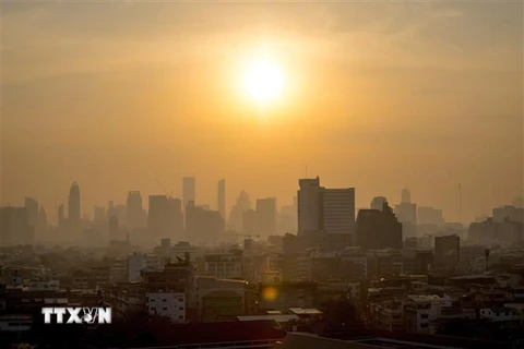 Bụi mịn bao phủ thủ đô Bangkok, Thái Lan ngày 27/1/2023. (Ảnh: AFP/TTXVN)