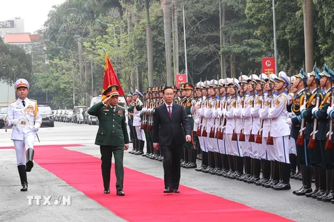 Chủ tịch nước Võ Văn Thưởng đến dự lễ tuyên dương. 