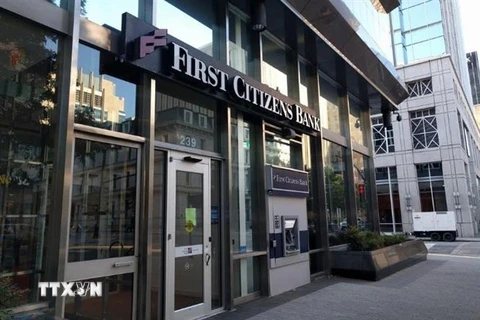 Chi nhánh Ngân hàng First Citizens ở Raleigh, tiểu bang Bắc Carolina (Mỹ). (Ảnh: Bizjournals/TTXVN)