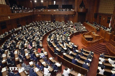 Toàn cảnh phiên họp Quốc hội Nhật Bản tại thủ đô Tokyo. (Ảnh: Kyodo/ TTXVN)