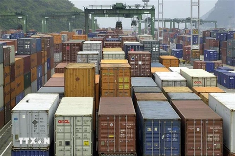 Cảng hàng hóa Busan, Hàn Quốc. (Ảnh: AFP/TTXVN)