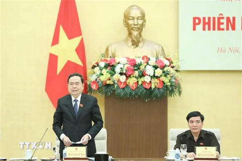 Phó Chủ tịch Thường trực Quốc hội Trần Thanh Mẫn chủ trì phiên họp. (Ảnh: Minh Đức/TTXVN)
