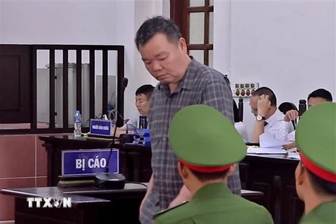 Bị cáo Nguyễn Đồng tại phiên tòa sơ thẩm. (Ảnh: Thanh Hải/TTXVN)