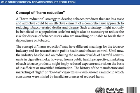 Kết luận từ báo cáo số 989 của nhóm nghiên cứu về Quy định Sản phẩm Thuốc lá của WHO