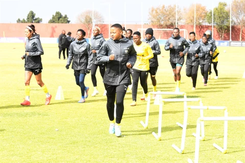 Đội tuyển Bóng đá Nữ Nam Phi tập luyện. (Nguồn: SNL24)