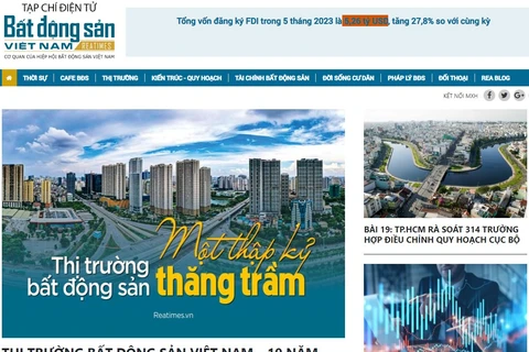 Giao diện Tạp chí Điện tử Bất động sản Việt Nam. (Nguồn: Vietnam+)