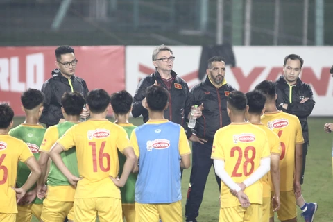Huấn luyện viên Philippe Troussier trao cơ hội cho rất nhiều gương mặt mới trong đợt tập trung, tập huấn của U23 Việt Nam chuẩn bị cho Vòng loại U23 châu Á 2024. (Nguồn: VFF)