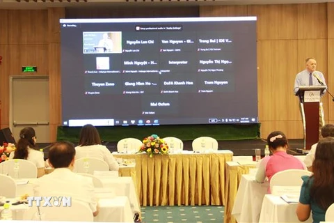Hội nghị Xúc tiến Vận động Viện trợ Phi Chính phủ Nước ngoài năm 2023 tại Khánh Hòa. (Ảnh: Phan Sáu/TTXVN)