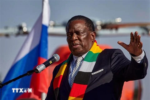 Tổng thống Zimbabwe Emmerson Mnangagwa. (Ảnh: AFP/TTXVN)