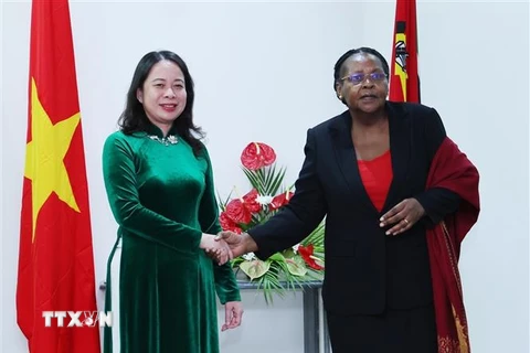 Phó Chủ tịch nước Võ Thị Ánh Xuân hội kiến Chủ tịch Quốc hội Mozambique Esperanca Laurinda Francisco Nhiuane Bias. (Ảnh: Lâm Khánh/TTXVN)