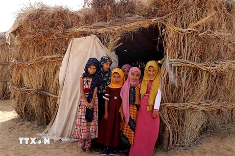 Trẻ em tại khu vực Abs, tỉnh Hajjah, miền bắc Yemen, ngày 23/2/2023. (Ảnh: THX/ TTXVN)