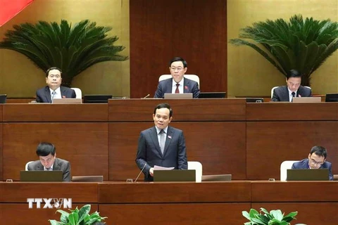 Phó Thủ tướng Chính phủ Trần Lưu Quang trả lời chất vấn. (Ảnh: Minh Đức/TTXVN)