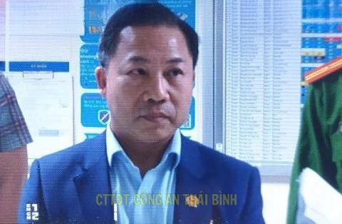 Cơ quan Cảnh sát điều tra Công an tỉnh công bố các Quyết định và Lệnh đối với Lưu Bình Nhưỡng. (Nguồn: Công an Thái Bình)