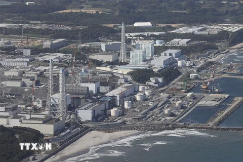 Toàn cảnh nhà máy điện hạt nhân Fukushima Daiichi ở Okuma, Fukushima, Nhật Bản, ngày 24/8/2023. (Ảnh: AFP/TTXVN)