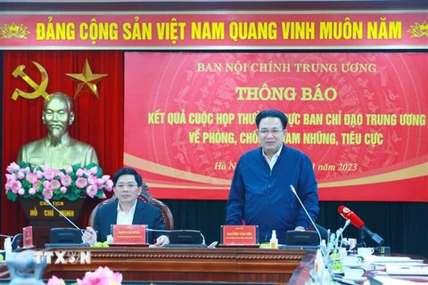 Phó Trưởng Ban Nội chính Trung ương Nguyễn Văn Yên phát biểu. (Ảnh: Phương Hoa/TTXVN)