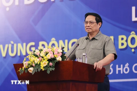Thủ tướng Phạm Minh Chính kết luận hội nghị. (Ảnh: Dương Giang/TTXVN)