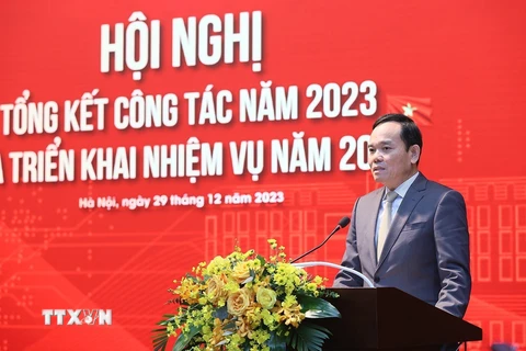 Phó Thủ tướng Trần Lưu Quang phát biểu chỉ đạo. (Ảnh: Dương Giang/TTXVN)
