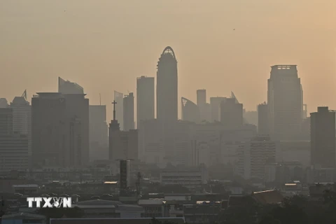 Ô nhiễm không khí tại Bangkok, Thái Lan, ngày 15/12/2023. (Ảnh: AFP/TTXVN)