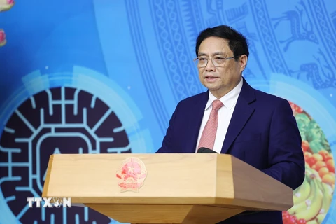 Thủ tướng Phạm Minh Chính khai mạc Diễn đàn Kinh tế hợp tác, hợp tác xã năm 2024. (Ảnh: Dương Giang/TTXVN)